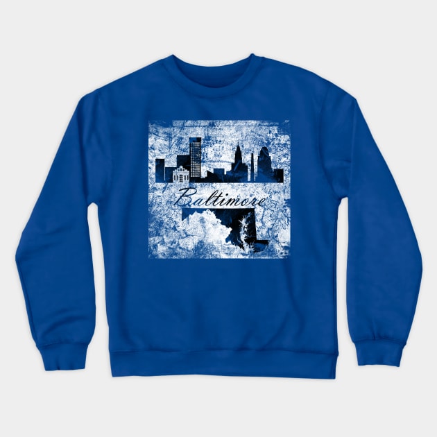 Baltimore Grunge Crewneck Sweatshirt by DimDom